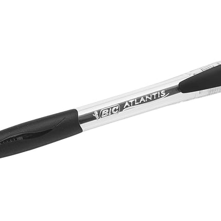 BIC Atlantis Classic Retractable Ballpoint Pens Medium Tip 1.0 mm - Box of 30 + 6 - Black