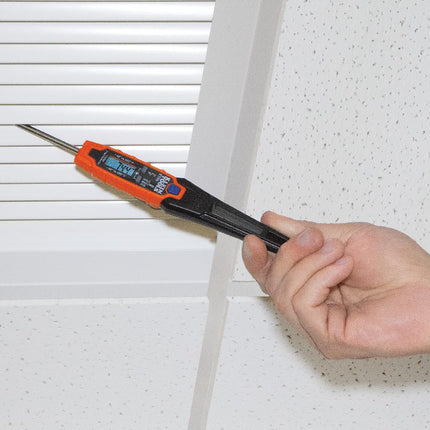 Termómetro digital de bolsillo Klein Tools ET05, termómetro HVAC de lectura instantánea con pantalla retroiluminada, amplio rango de medición, grados Fahrenheit y Celsius
