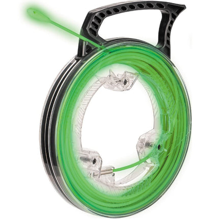 Klein Tools 50660 Glow in The Dark Fish Tape, Fiberglass with Nylon Tip and Stainless-Steel Connector for Fish Rod Attachments, 40-Foot