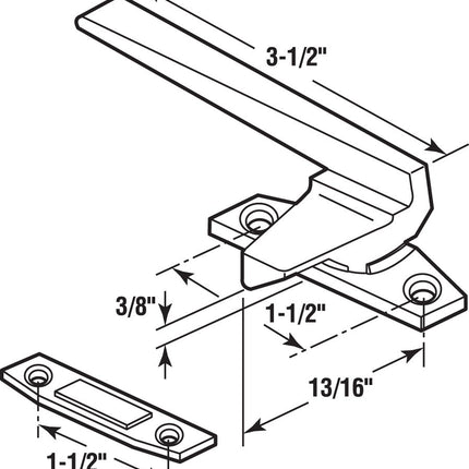 Prime-Line Products H 3598 Off-Set Base Casement Locking Handle, Bronze