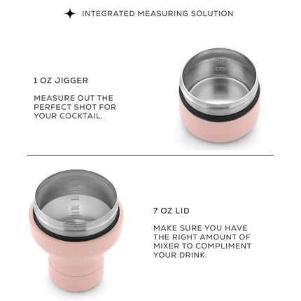 JoyJolt Triple Insulated Cocktail/Protein Shaker Bottle. 20oz Shaker Cup with Alcohol Measure Lid and Jigger Cap. 12hr Ice Cold Shaker Bottles for Protein Mixes, Shake or Smoothie Cups, Metal Mixer