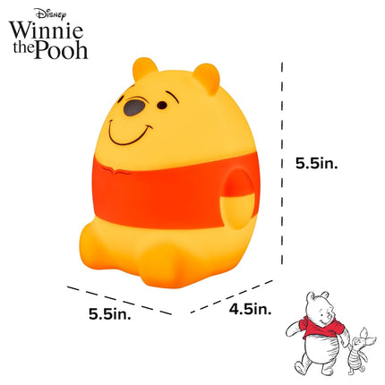Disney Winnie The Pooh Squish Light, Night Light for Kids, USB Lamp, Battery Operated, Dimmable, Ideal for Bedroom, Playroom, Living Room, and More, 83189
