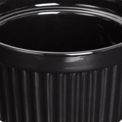 GAOMON Ramequins en céramique 23 cl, lot de 8, ramequins pour soufflés, crème brûlée, micro-ondes, four et lave-vaisselle – Noir