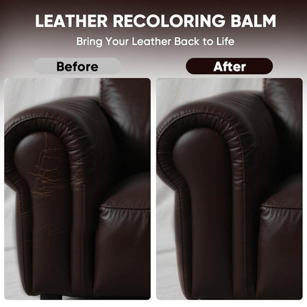 Leather Recoloring Balm 10 OZ Dark Brown for Car Seats, Couch & Furniture