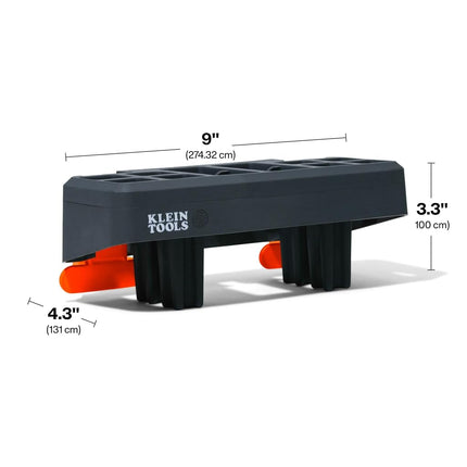 KLEIN TOOLS BC702SL Tool Holder Module Rail System Attachment, 15-Pound Load Rating, High-Impact Plastic, Weather-Resistant with Swappable Inserts for Man Lifts and Scissor Lifts