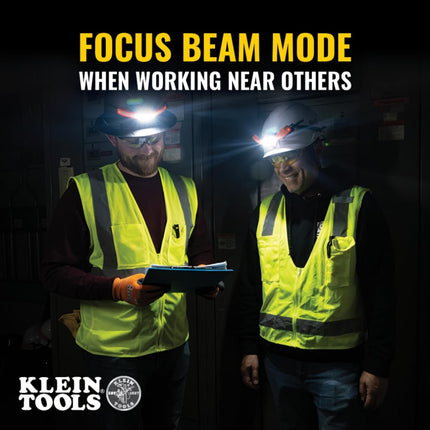 Klein Tools 80168 3-Pack Class C Vented Safety Helmet with Large Rechargeable Front Lamp and Lithium Ion Battery Pack of 3