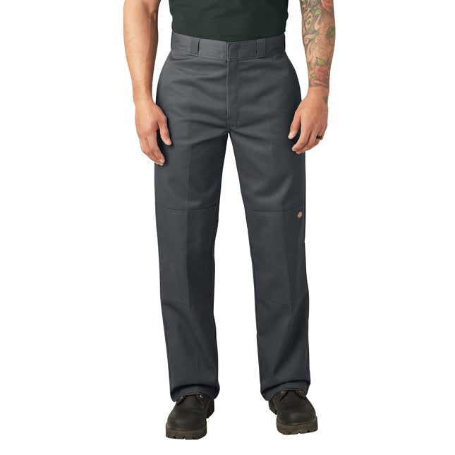 Loose Fit Double Knee Work Pants. Charcoal, 28 32
