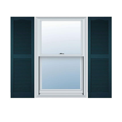 Ekena Millwork LL1C12X02400BD 12" W x 24" H Open Shutters with Center Slits Lifetime Vinyl Top with Fastener (Pair) Bordeaux