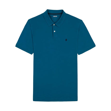 Izod Men's Short Sleeve Interlock Polo Shirt, Legion Blue Solid, Small