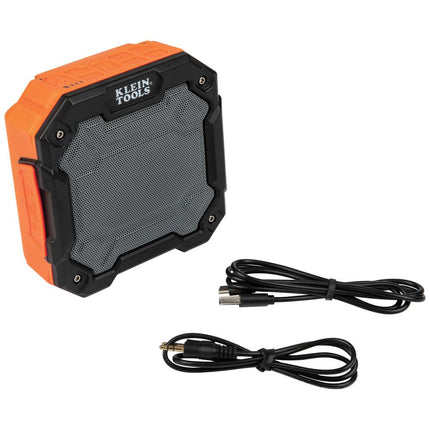 KLEIN TOOLS AEPJS3 Bluetooth Jobsite Speaker With Magnet and Hook, 20-Hr Run Time, Charge Via USB A or C, Pair Multiple Speakers Via Broadcast, Hands Free Capable