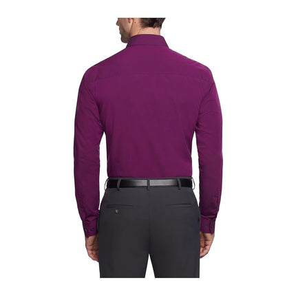 Kenneth Cole Unlisted by Men's Unlisted Dress Shirt Solid, Raspberry, 16"-16.5" Neck 34"-35" Sleeve