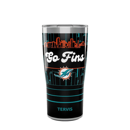 Tervis NFL Miami Dolphins-Go Fins Slogan Insulated Tumbler, 20oz, Stainless Steel