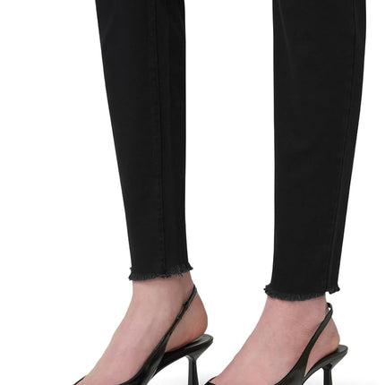 HUE Women's Ripped Knee Denim Leggings, Black, XL