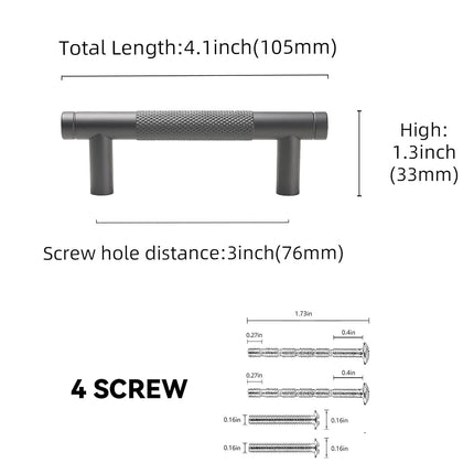 BUKOBYHE 10 Pack 3Inch Matte Black Kitchen Cabinet Handles Knurled Cabinet Pulls Black Drawer Pulls Kitchen Hardware