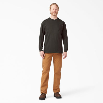 Dickies Men's Big-Tall Long Sleeve Heavyweight Crew Neck, Chocolate Brown, XX-Large/Tall