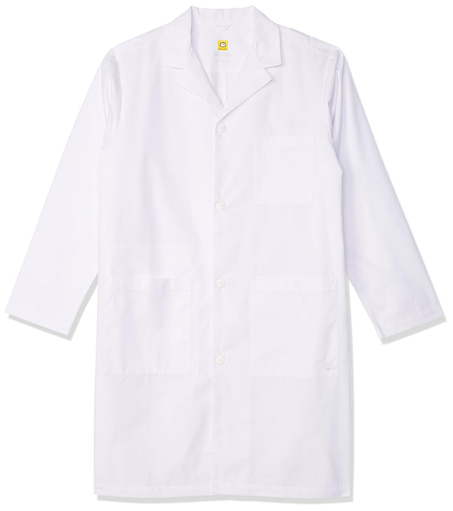 WonderWink 7302AWHTSM WonderLAB Men's Long Lab Coa