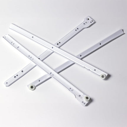 PRIME-LINE R 7211 17-3/4 in. White Painted Steel Bottom-Mount Self-Closing Drawer Slides (1-Pair)