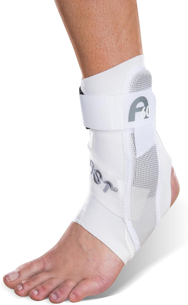 Aircast, Soporte ortopédico de tobillo modelo A60 ligero para ayudar a prevenir y tratar esguinces, fracturas, inestabilidad, síndrome del túnel tarsiano, AC141AB05-WHT-S-L, Izquierdo, S