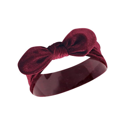 Hudson Baby Cotton and Synthetic Headbands, Size 0-24 Months, Velvet Knot, 1 Count (Pack of 5)