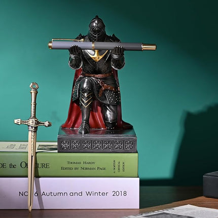 Knight Pen Holder Desk Organizer Office Decor Letter Opener for Desk Iron