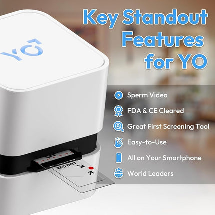 YO Home Test | #1 FDA Cleared Home Semen Analysis | Tests Concentration, Motility, Progressive Motility, and More with 97% Accuracy | No Mail-in or Lab Visit | Includes 3 Tests