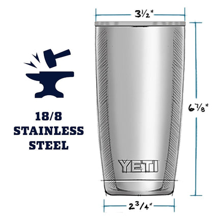 YETI Rambler 30 oz Tumbler, Stainless Steel, Vacuum Insulated with MagSlider Lid, Rescue Red
