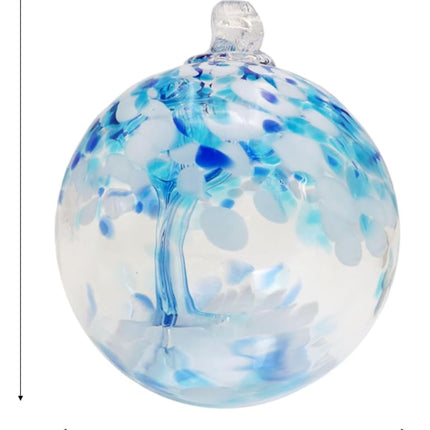 Dale Tiffany Hand Blown Glass, 6" Diameter Aqua, Tree of Life Collection, Witch Globe Hanging Garden Indoor/Outdoor Decorative Ornament Gazing Ball
