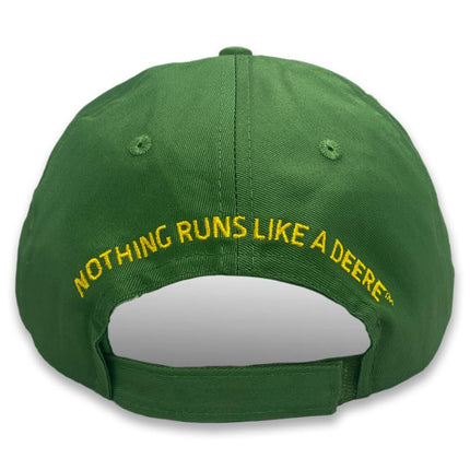 John Deere Men's Trademark Logo Core Baseball Cap, Green, Yellow Logo, One Size