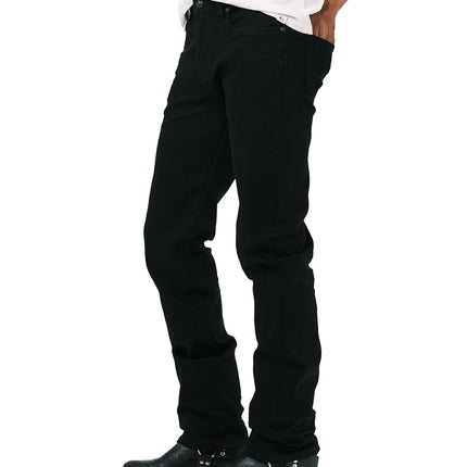 Buffalo David Bitton Men's Straight Six Jeans, Crinkled and Dark Black, 44W x 34L