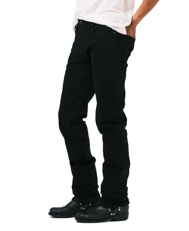Buffalo David Bitton Men's Straight Six Jeans, Crinkled and Dark Black, 44W x 34L