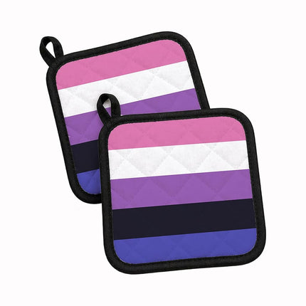 Caroline's Treasures Genderfluid Pride Pair of Pot Holders potholders, 7.5Wx7.5H, Multicolor