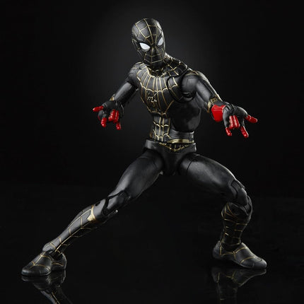 Marvel Legends Series Black & Gold Suit Spider-Man 15cm Collectible Action Figure Toy, 2 Accessories and 1 Build-A-Figure Part(s)