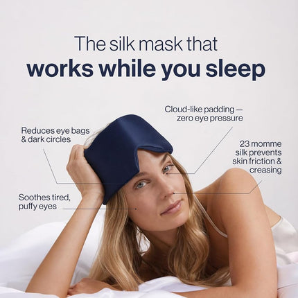 Dore & Rose Deep Sleep Mask for Women and Men - 23 Momme Mulberry Silk Eye Mask for Sleeping and Travel, 100% Blackout, Adjustable Strap, Cooling Soft Black Silk Eyemask Award-Winning Luxury