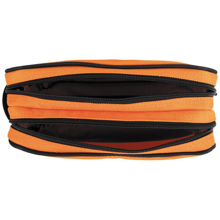 Klein Tools 55582 Tool Pouch Zipper Bag, Dual Compartments, 10-Inch x 6-Inch Heavy Duty Tool Bag Organizer, Multipurpose for Tools to Crafts