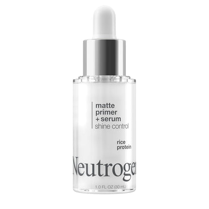 Neutrogena Shine Control Matte Booster Face Primer & Serum, Skin-Mattifying Serum-to-Primer with Rice Protein, Absorbs Excess Oil & Keeps Skin Shine Free, 1.0 fl. oz