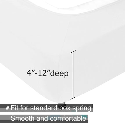 Box Spring Cover Queen Size - Jersey Knit & Stretchy Wrap Around 4 Sides Bed Skirt for Hotel & Home - Queen/Queen XL, White