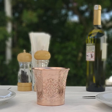 Dede Copper - CC Series (20 oz) - Handcrafted Super Heavy Weight Drinking Cups or Serving Cold Beverages and Cocktail Mugs, Handmade Unlined Uncoated Pure Solid Copper Tumblers (Engraved)