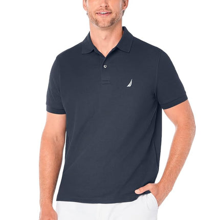Nautica Men's Solid Anchor Deck Classic Fit Polo, Navy, M