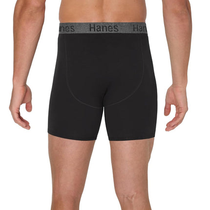 Hanes mens Stay Dry Pouch Boxer Briefs, Performance Stretch Boxer Brief With Leak Protection, 3-pack, Black, Grey, Blue, M