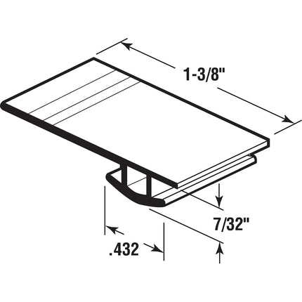 Prime-Line Products PL 14696 Prime Line Flexible Universal Bug Strip, 84 in L X 1-3/8 in W X 7/32 in H, Vinyl, 7/8" to 1-3/8"
