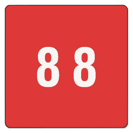 Smead DCC Color-Coded Numeric Label, 8, Label Roll, Red, 250 Labels per Roll (67428)