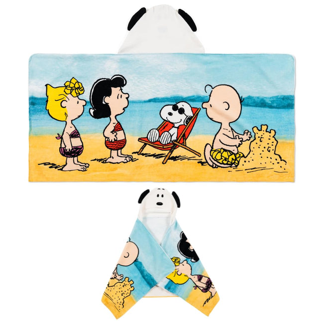 Franco Peanuts Snoopy Kids Super Soft Hooded Bath 