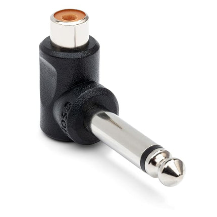 HOSA Technology GPR123 RCA to 1/4-Inch TS 2 Piece Right-Angle Adaptors, Black