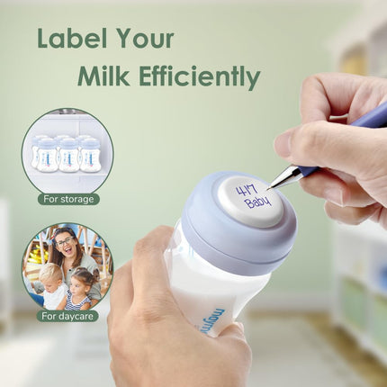 Maymom Wide-Mouth Milk Storage Collection Bottle with SureSeal Sealing Disk; Compatible with Spectra S1 S2 Bottles, 6 pc (4.7Oz/140mL, 6pc)