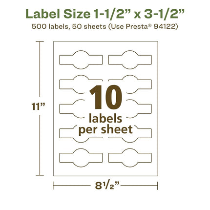 Avery EcoFriendly Recycled Wraparound Band Labels, 1.5" x 3.5", Cigar Band Labels, Matte White, Permanent Adhesive, Print-to-The-Edge, Laser/Inkjet Printable, 500 Total