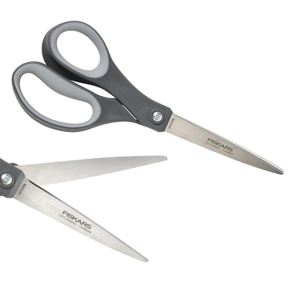 Fiskars 8” Left-Handed Titanium Scissors, SoftGrip Handle for Comfort, Durable Stainless Steel Blades for Home and Office Use
