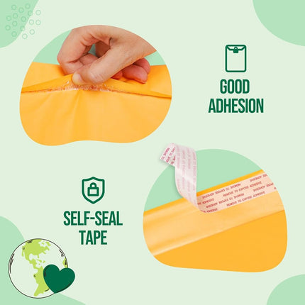 Fuxury Kraft Bubble Mailers 6x10 Inch 100 Pack,Strong Adhesion Padded Envelopes,Self Seal Bubble Envelopes, Waterproof Cushioned Bubble Mailers Packaging for Small Business，Bulk #0 Mailers Yellow