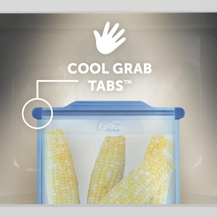 Ziploc Endurables Large Pouch, 8 Cups, Reusable Silicone Bags and Food Storage Meal Prep Containers for Freezer, Oven, and Microwave, Dishwasher Safe