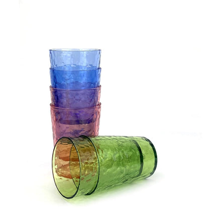 Yanglonghui 24-Ounce Plastic Tumblers (Set of 8), Reusable Plastic Mugs, BPA-Free Acrylic to Drink Mugs, Shatter Resistant, Textured Interior, Dishwasher Safe (Multi Color, 15 Ounce)