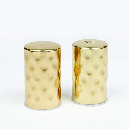 American Metalcraft GHSP2 Juego de salero y pimentero martillado, dorado, 59 ml cada uno